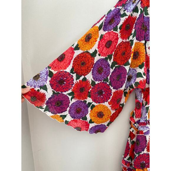 La DoubleJ Jeanne Maxi Dress Zinnie Creponne Floral Print Gown Tuckernuck XL - Picture 12 of 15